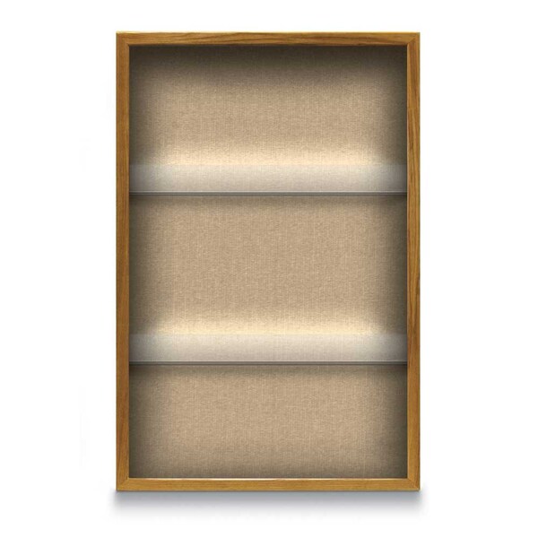 Outdoor Enclosed Combo Board, 48"x36", Satin Frame/Green & Burgundy